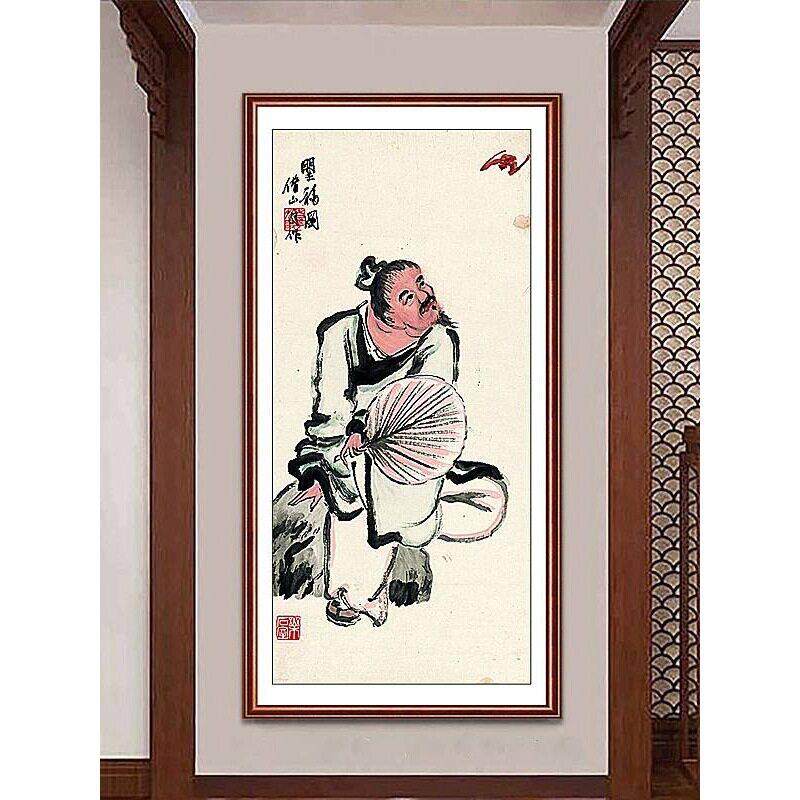 齐白石装饰画国画新中式客厅背景墙面挂画卧室饭厅餐厅水墨虾壁画