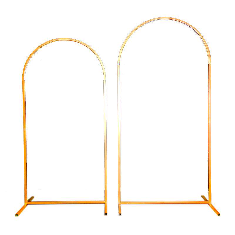 新款婚庆道具黑色拱形拱门舞台背景迎宾摆件装饰婚礼铁艺花架