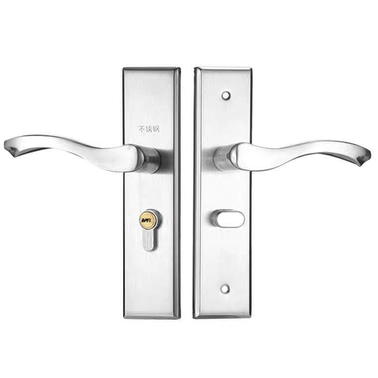 免打孔安装单舌整套50锁舌可调室内锁不锈钢单舌鸭舌手柄不锈钢