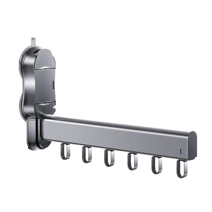 吸盘式晾衣台玻璃强吸力附折叠伸缩铝合金晾衣杆浴室架阳晒衣架