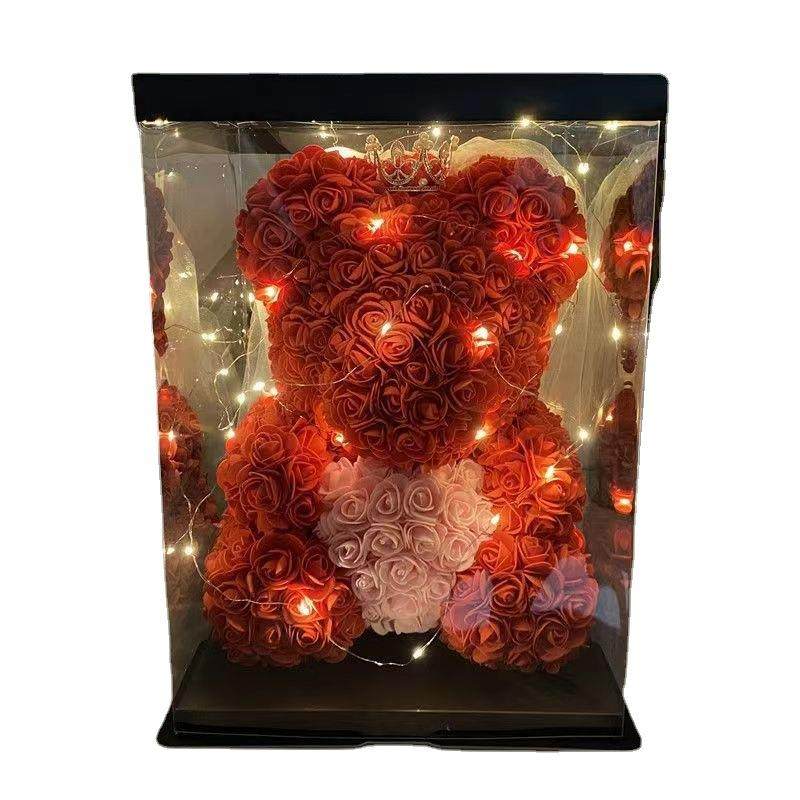 浪漫高级感红色抱抱熊玫瑰永生花送女朋友情人节生日礼盒摆件,家居饰品,餐桌花艺,淘宝优惠券,粉丝福利购,淘宝优惠卷