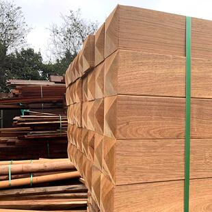 菠萝格木板防腐木栈道木方山楂木方料护栏园林工程木材胶合立柱