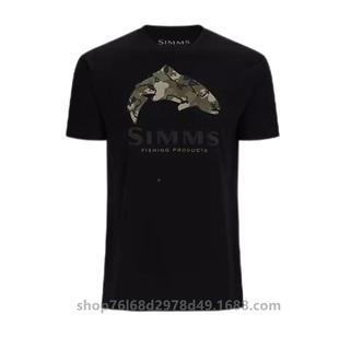 Simms衫T恤up50防晒衣户外路亚f钓服夏季上衣短袖鱼圆领运565动衫