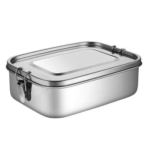 方形304不锈钢便当盒卡扣学生午餐分格餐盒食堂饭堂便携饭盒