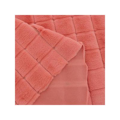 现货毛兔花小方格000克兔貂绒布抽KFK条小兔剪毛绒服装鞋材1布