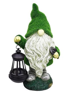 户外太阳能灯地精树脂工艺摆件小矮人花园雕像装饰庭院景观灯