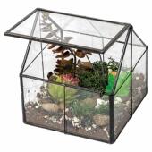 铜线房子欧家居装 饰饰品摆件创意北几玻璃艺罩花房微景观何盆阳台