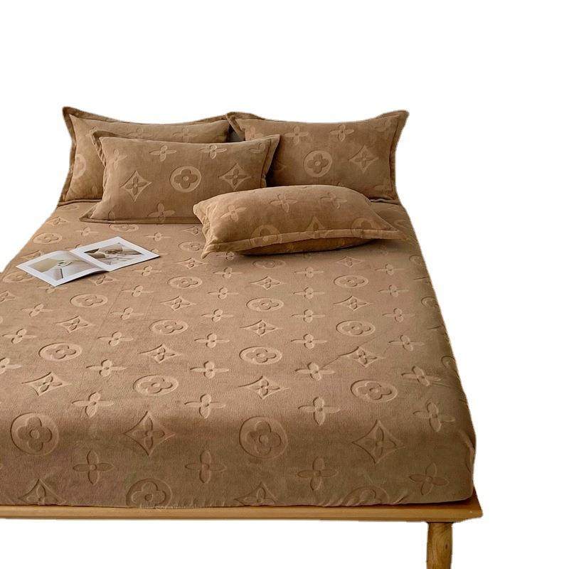 牛奶床笠单件三件套冬季厚加绒珊瑚法JAW兰全绒床罩加包床绒垫保,床上用品,床裙,淘宝优惠券,粉丝福利购,淘宝优惠卷