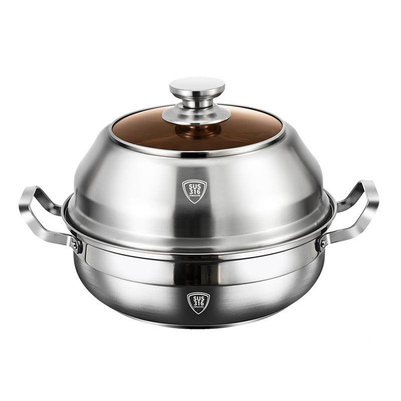 海鲜汤蒸汽锅36不钢家无品牌/用蒸煮炖锅蒸海锈1鲜蒸锅商用桑拿鸡