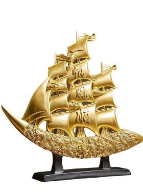 一帆风顺帆船摆件创意轻奢客厅电视柜办公室招财装饰开业乔迁礼品