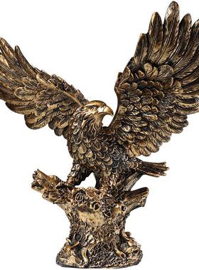 美式老鹰家居摆件雄品鹰展翅办室公客鹰玄关树脂工艺桌面装饰厅礼