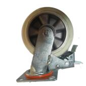 式 白韩色铝芯氨酯工业脚轮向6寸铝芯脚轮多规格6寸聚定向万刹车轮