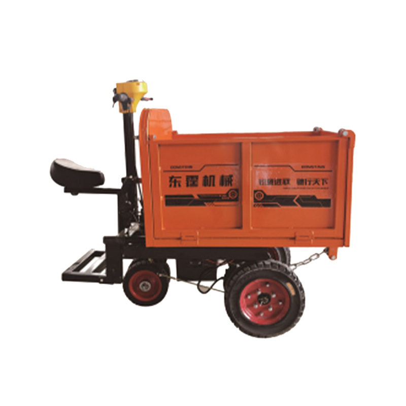 工地电动灰斗车手推搬运车建筑工程车拉砂浆水泥三轮车养殖拉粪车