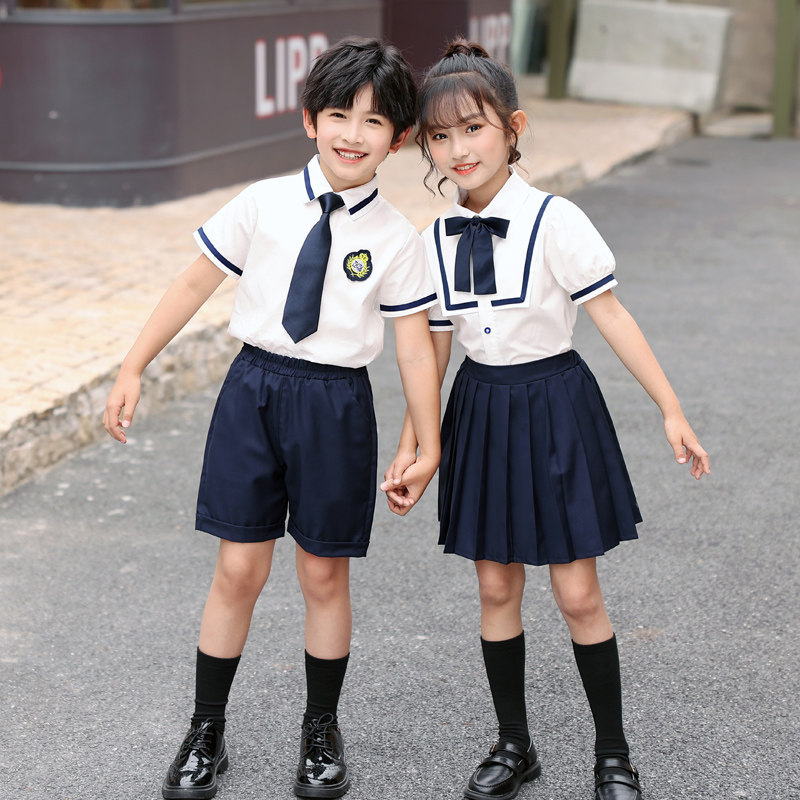 幼儿园园服夏装毕业照班服六一儿童演出服衬衫夏季小学生校服套装
