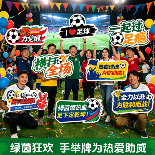 2026足球赛事手举牌球迷拍照道具