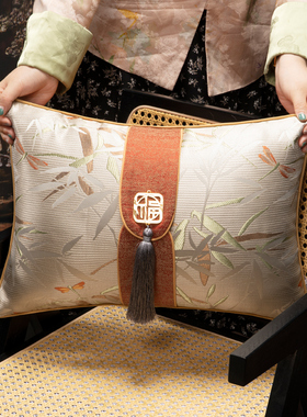 速发中式轻奢腰枕含芯客厅抱发背枕沙枕套靠靠垫家用床头枕头支持