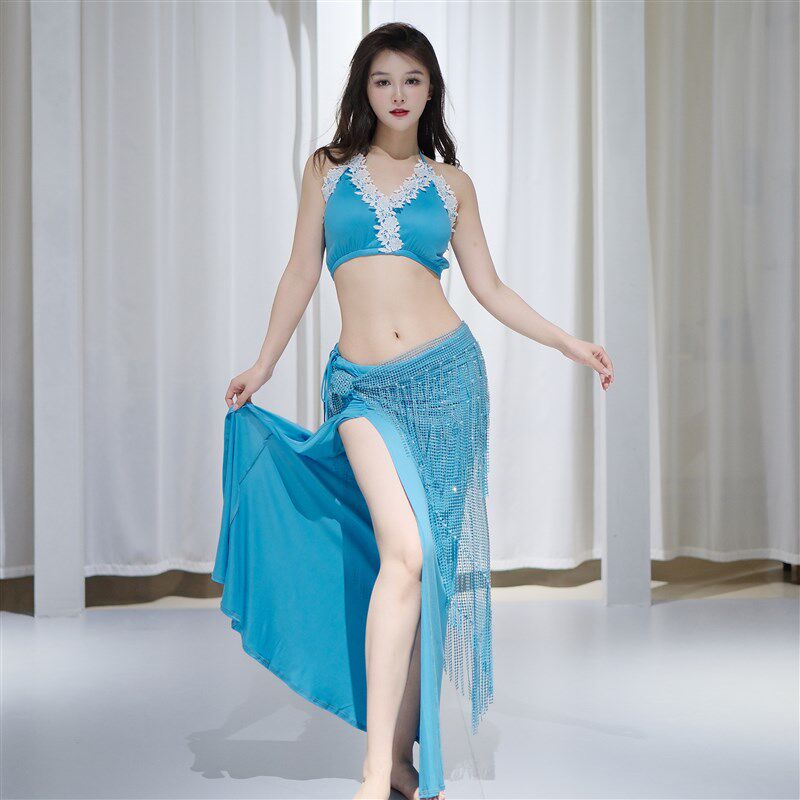 速发大梦风璐肚皮舞新品蕾丝花边套装仙出服悦码演长裙练功服