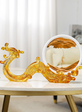 速发装关创意流沙画摆件龙办奢高级感客厅酒柜轻公室沙漏玄饰开业