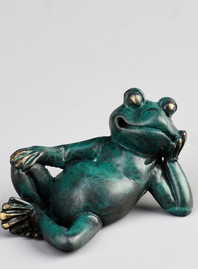 速发创人纯铜实心动物蛙意茶宠盖置壶盖件手工文玩小摆托茶道配件