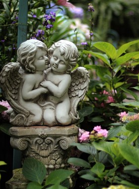 速发花园天使柱创意件外欧式户摆复古庭院园艺杂货景观