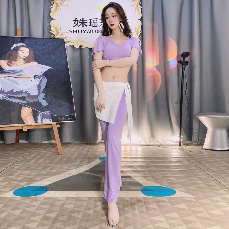 速发肚皮舞套装演出练者服东方舞服瑜伽服基训练舞训功服初学练三