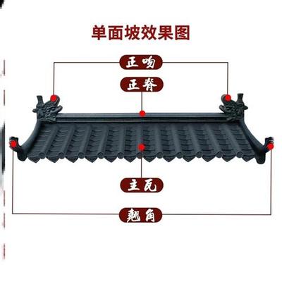 速发装饰瓦双面造型仿古屋檐滴水长廊地砖屋顶瓦墙头瓦树脂瓦