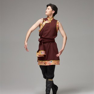 速发藏族舞蹈表出服男士 练功考级成人少跳民族数 艺考练习演演服装