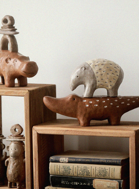 速发创意树脂手工动物玄古架摆件复古客饰博关酒柜摆设家居厅品工