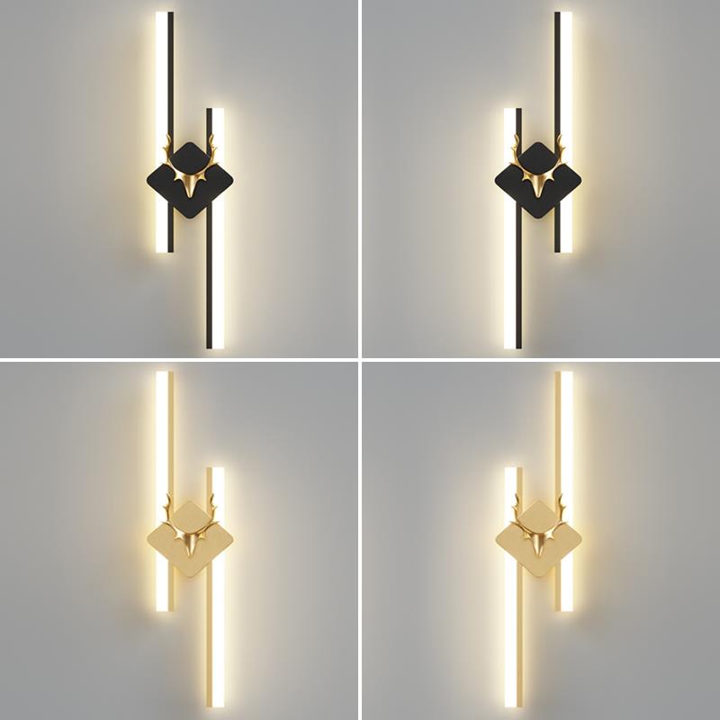 壁灯客厅背景墙装饰灯现代简约轻奢走廊过道创意鹿角卧室床头灯具