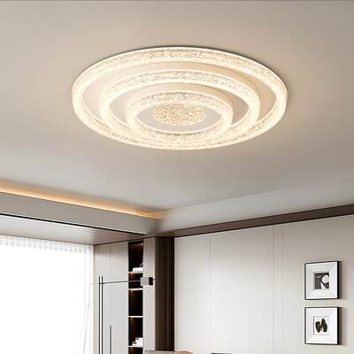 轻奢意式极简冰裂纹吸顶灯具套餐全光谱护眼客厅卧室灯饰2025新款