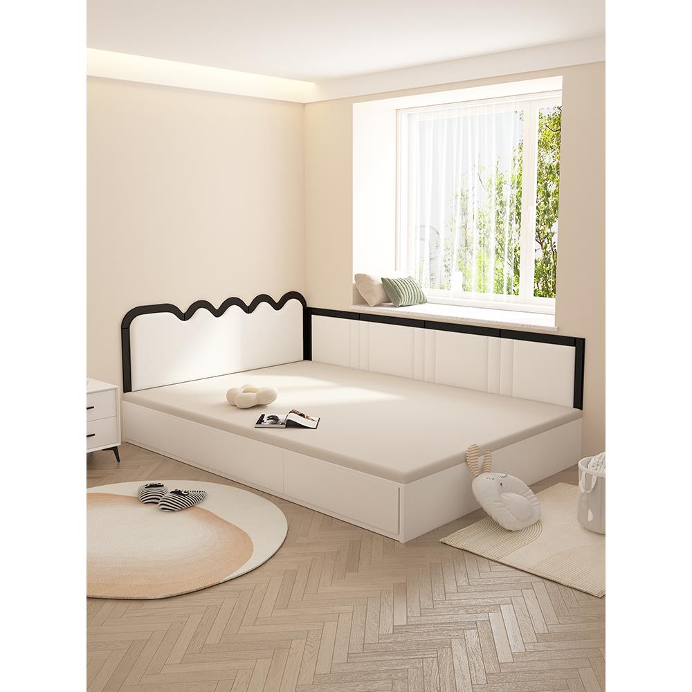 定制榻榻米软包墙围科技布电热炕围床围儿童防撞床头板软包贴自粘