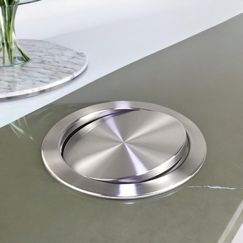 不锈钢台面盖嵌入式垃圾桶盖子台面装饰盖厨房卫生间翻盖圆方形