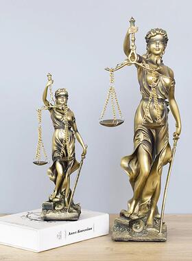 天平正义女神忒弥斯摆件家居装饰品人物雕塑办公室客厅摆设礼物