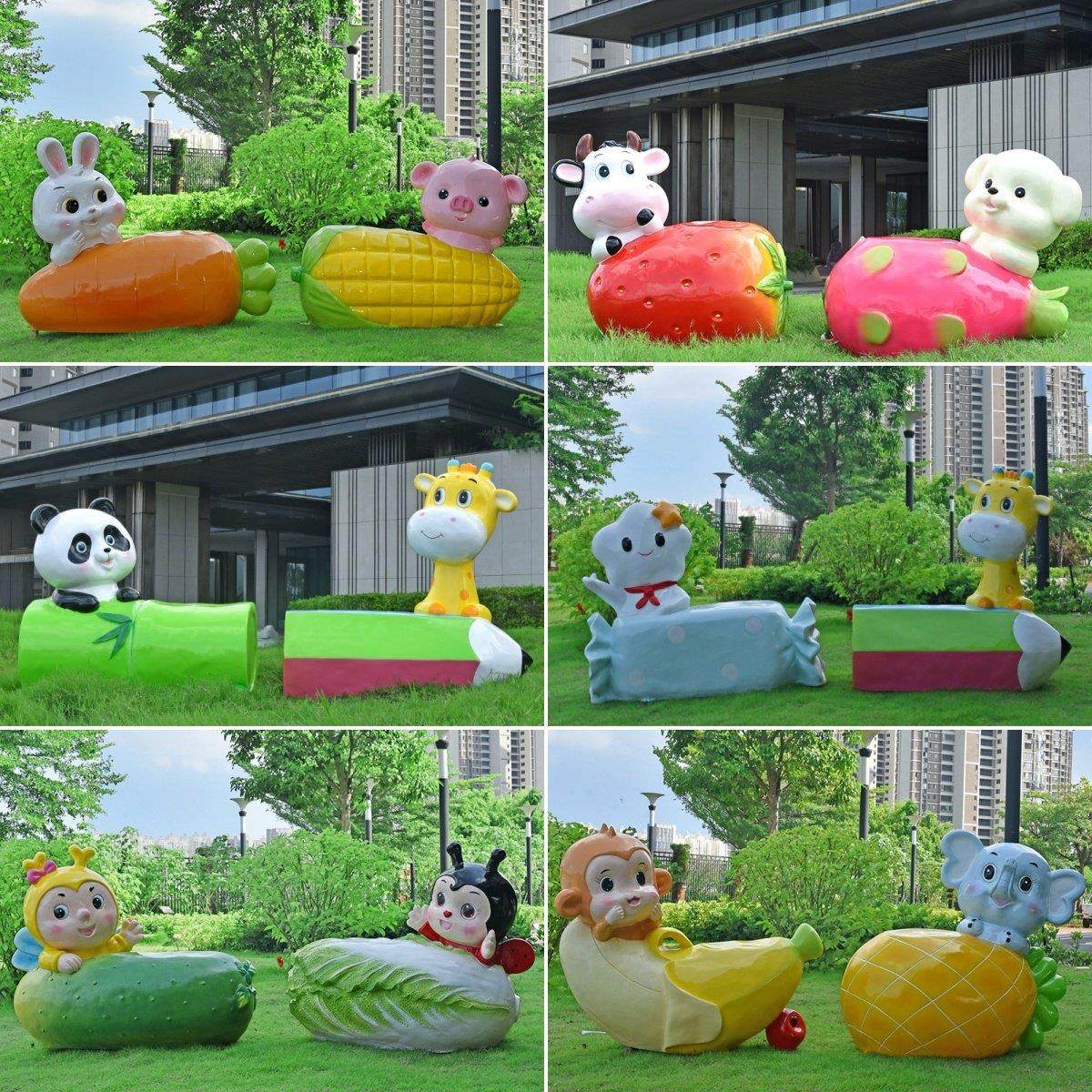 卡通动物座椅雕塑户外玻璃钢幼儿园广场商场园林景区装饰落地摆件,家居饰品,装饰摆件,淘宝优惠券,粉丝福利购,淘宝优惠卷