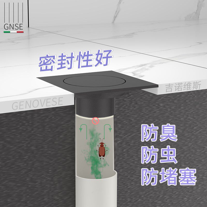 全铜按压式弹跳地漏 密封可关水砌筑浴缸拖把池专用脚踩开关防臭