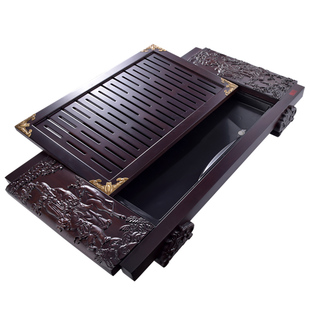 精选Seko新功黑檀木茶盘套装家用功夫茶具茶海实木茶台中式茶托盘