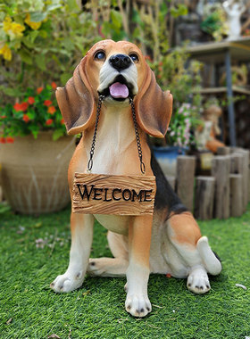 庭院装饰 户外花园 仿真狗摆件创意树脂动物雕塑民宿家居门厅摆设