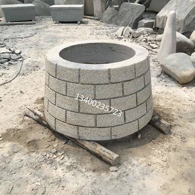 石雕井口井盖井圈围栏泰山石井口八角井压水井整石大型古井庭院井