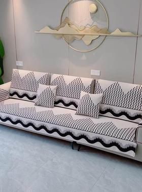 沙发垫垫坐垫秋冬防滑实木组合直排布套罩靠巾TVO保壳轻奢简约护