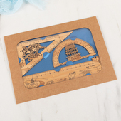 敦煌文创套尺子飞天直尺文具几何三角尺木头尺老师学生尺子学生礼