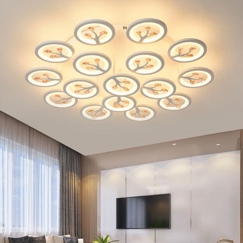 新款发财树卧室客厅吸顶灯简约现代超亮led智能语音带遥控吸顶灯