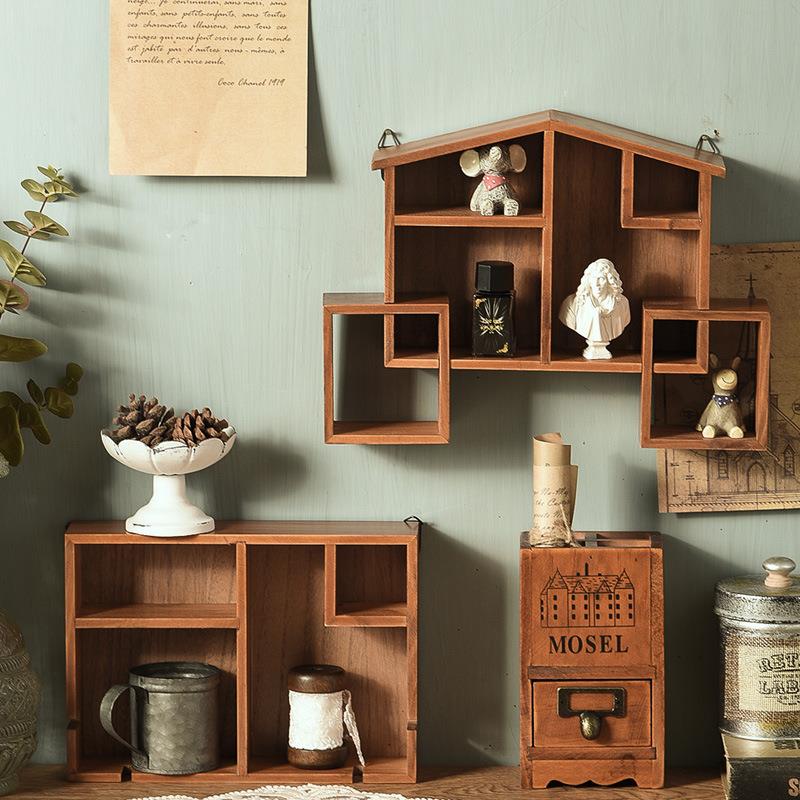 zakka做旧系列储物盒桌面摆件4格笔筒一抽屉M-9016