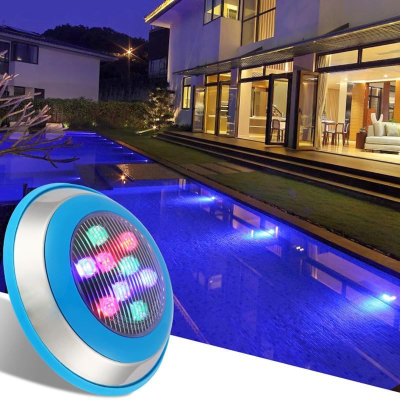 户外防水挂壁式泳池灯24v七彩无线遥控水下壁灯IP68