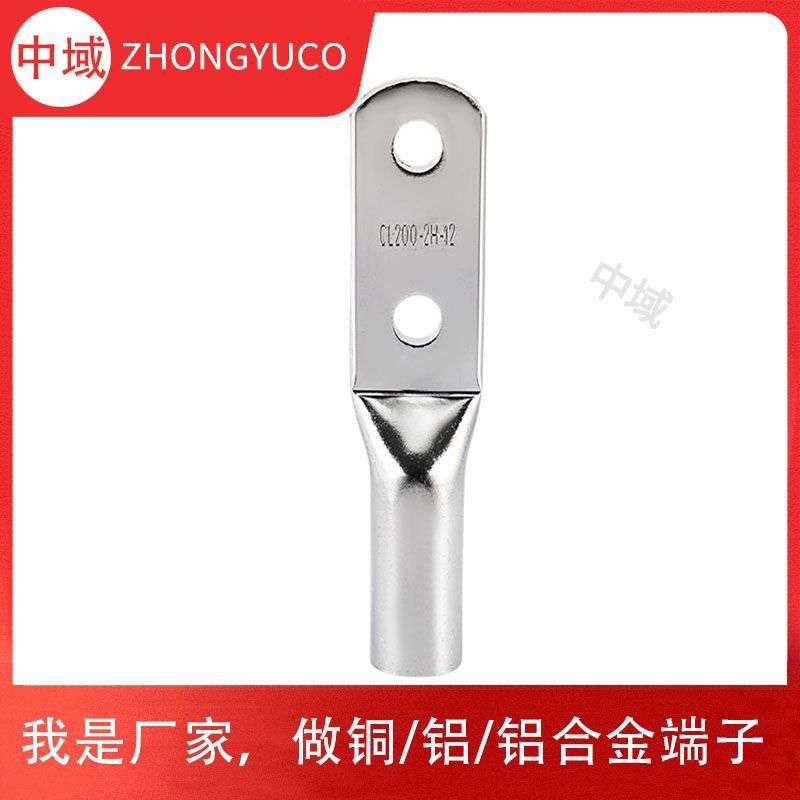 双孔铜鼻子CL200-2H-12 中心孔距45MM双孔铜线耳电缆电线接线端子
