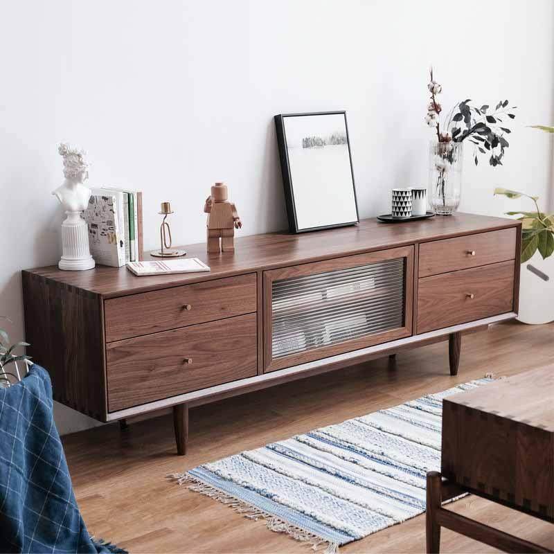 纯实木电视柜现代简约小户型电视柜黑胡桃木视听柜,基础建材,脚轮/万向轮,淘宝优惠券,粉丝福利购,淘宝优惠卷