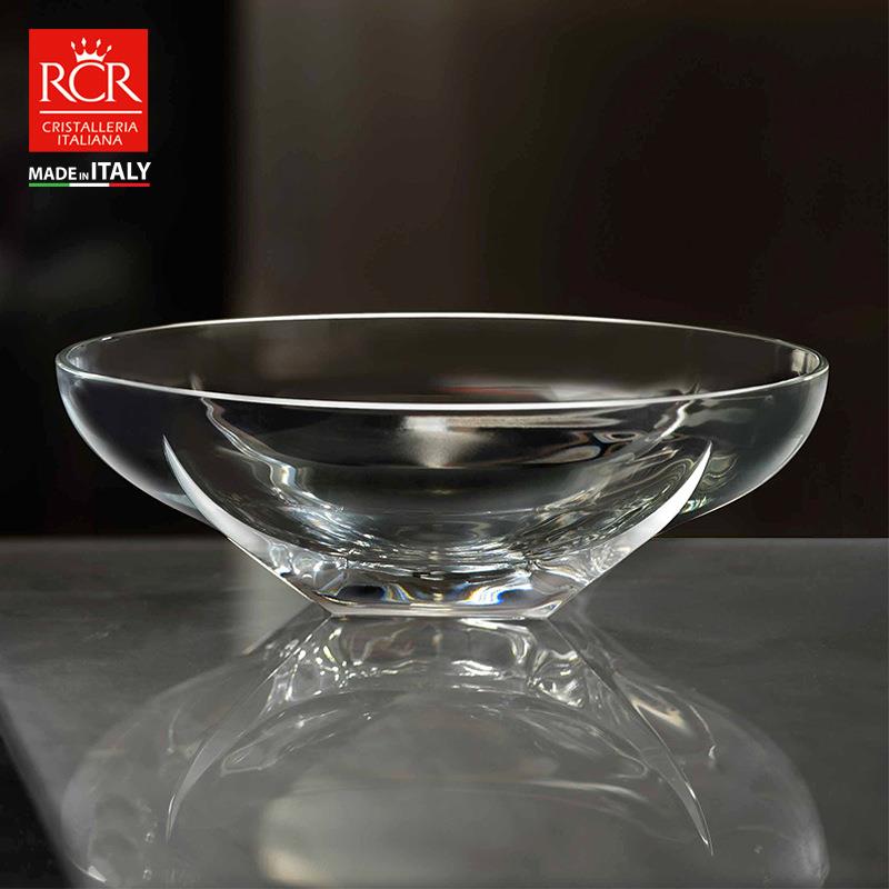 意大利进口RCR熔合水晶玻璃果盘果斗沙拉碗家用水果盘透明欧式
