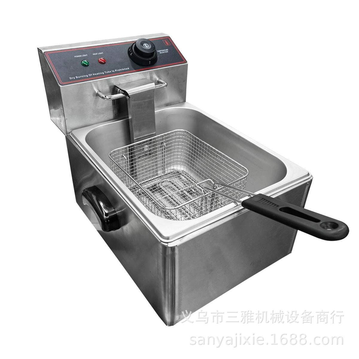 外贸优质6L商用单缸电炸炉 不锈钢小型电热油炸锅 可选双缸等多款