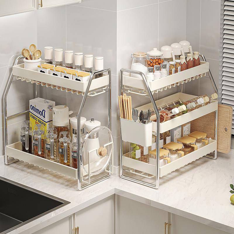 不锈钢厨房多功能调料品置物架家用台面油盐酱醋架子调味罐收纳盒