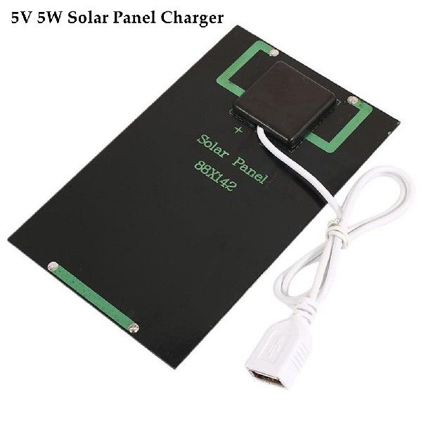 New 5W 5V Black Solar Panel Battery Charger DIY Solar