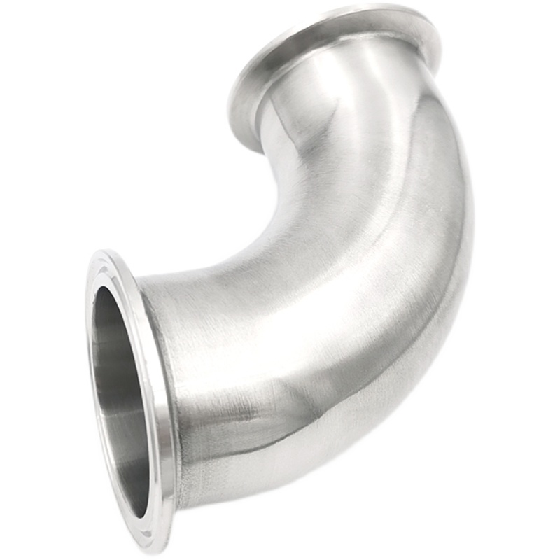 。卫生级快装弯头90度304不锈钢卡箍式夹头弯管法兰卡扣直角弯38